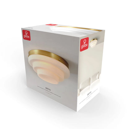 Globe Electric 91005474 Devo 2 Light 12" Wide Flush Mount Ceiling Fixture - Brass