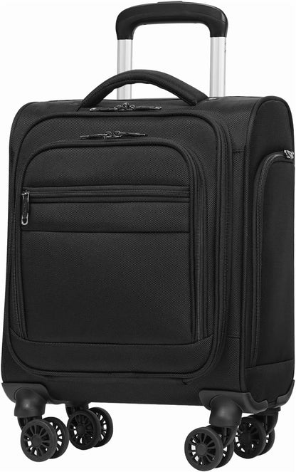 Underseat Carry On Luggage Softside Lightweight Rolling Travel Bag Spinner Suitcase