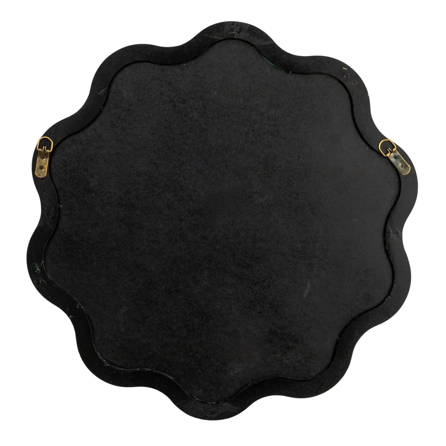 Creative Co-Op Scalloped Wood Wavy Wall Mirror, Green