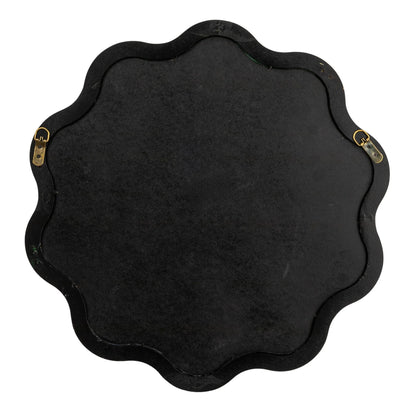 Creative Co-Op Scalloped Wood Wavy Wall Mirror, Green