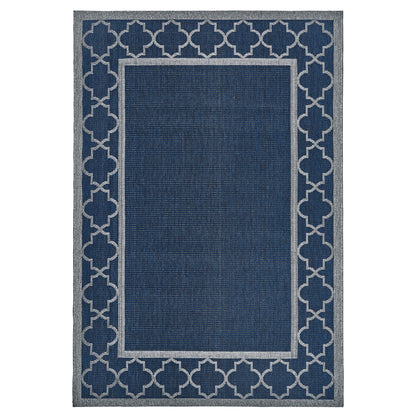 Laguna Indoor/Outdoor Area Rug, Simeon Navy Gray, 6’6” x 9’6”