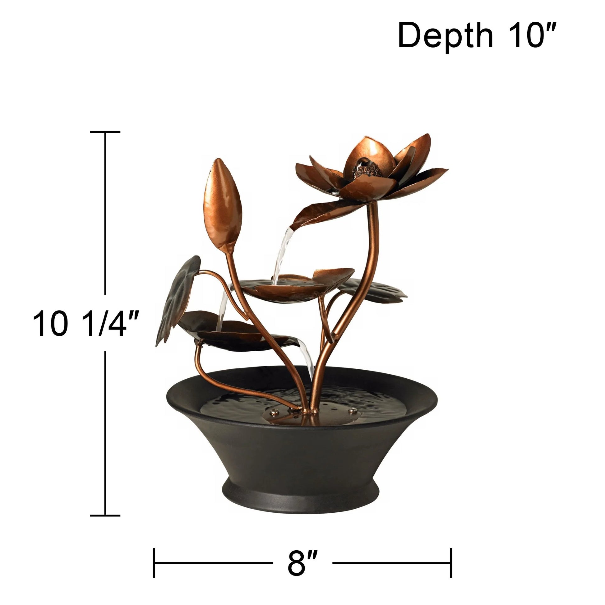 Ashton Begonia Flowers 10 1/4" High Small Zen Modern Indoor Decor Resin Tabletop Fountain Desk Relaxation