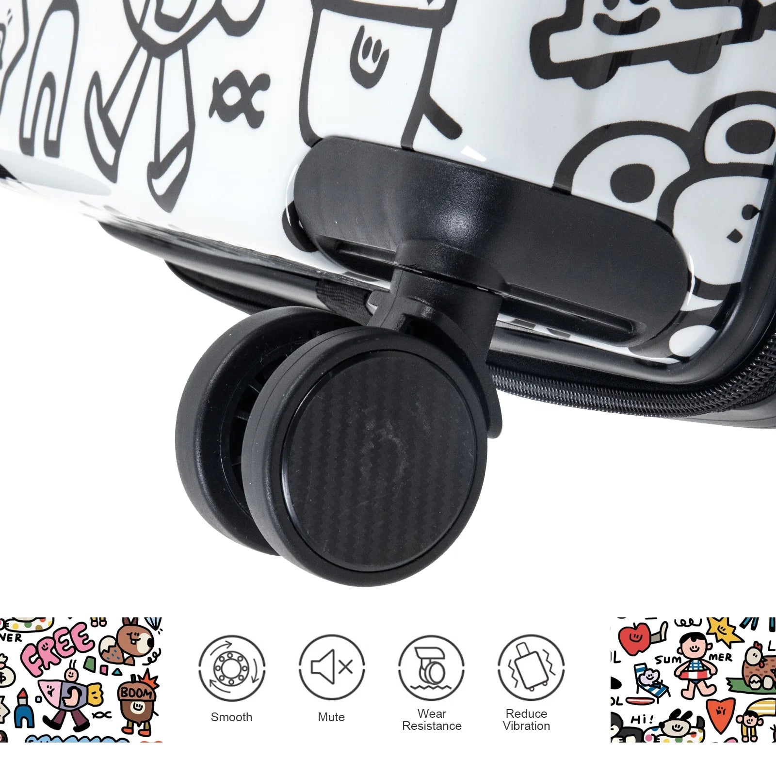 Fridtrip 22 inch Children's Ride On Luggage with Safety Belt DIY Paint ColorWaterproof Luggage Spinner wheels with Luggage Cover