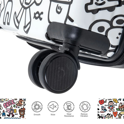 Fridtrip 22 inch Children's Ride On Luggage with Safety Belt DIY Paint ColorWaterproof Luggage Spinner wheels with Luggage Cover
