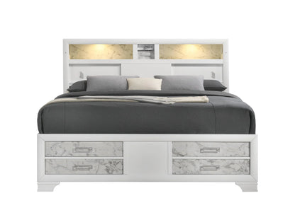 Soul Full 4PC Set including Manufactured Wood & Marble Accents in White