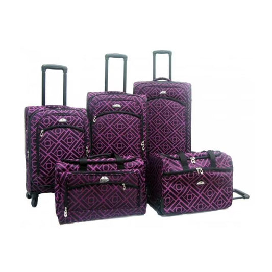 AF Astor Luggage Set - Black & White - 5 Piece