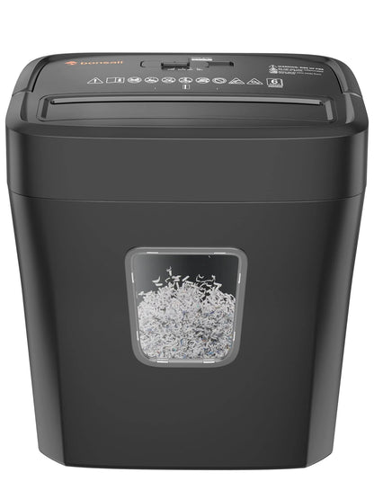 Bonsaii 6-Sheet Micro-Cut Paper Shredder for Home Office Use with Portable Handle