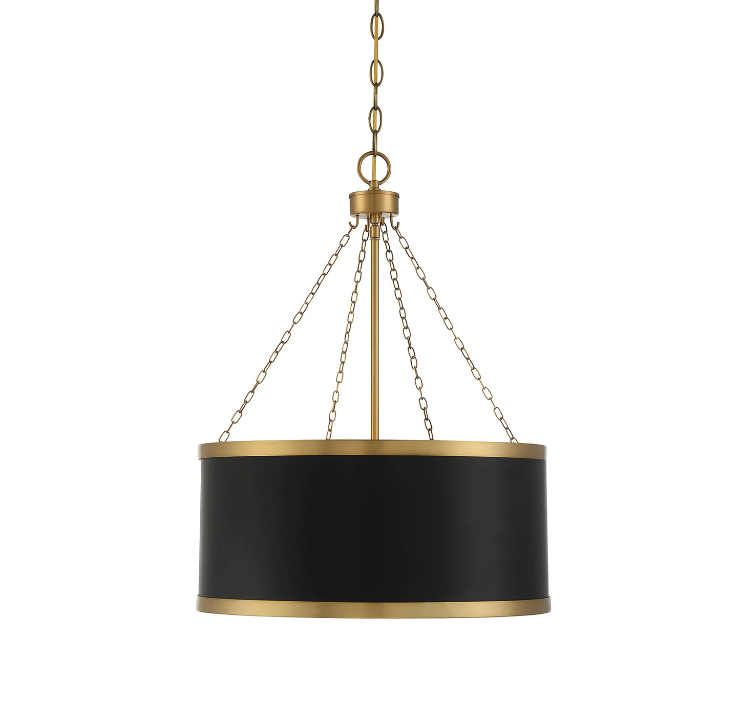 Black with Warm Brass Accents Six Light Pendant from the Delphi Collection
