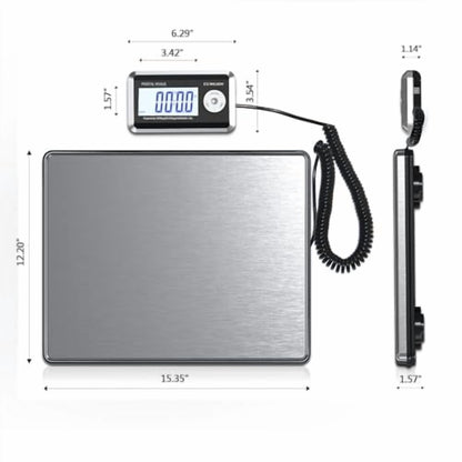 Shipping Scales 440lbs x 1.76oz Stainless Steel Large Platform,Small Business,Superlight High Accurate Postal Scales for Shipping Packages,Post Offices,Luggage Scale Battery and Adapter