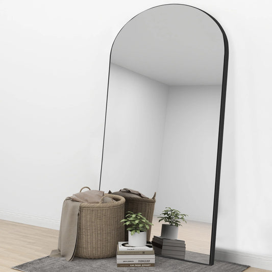 Neutype 71"x28" Modern Arched Full Length Mirror Floor Mirror Full Mirror with Bracket,Black