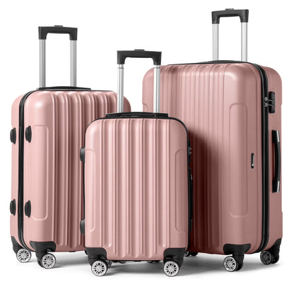 Zimtown 3 Piece Nested Spinner Suitcase Luggage Set With TSA Lock Dark Gray
