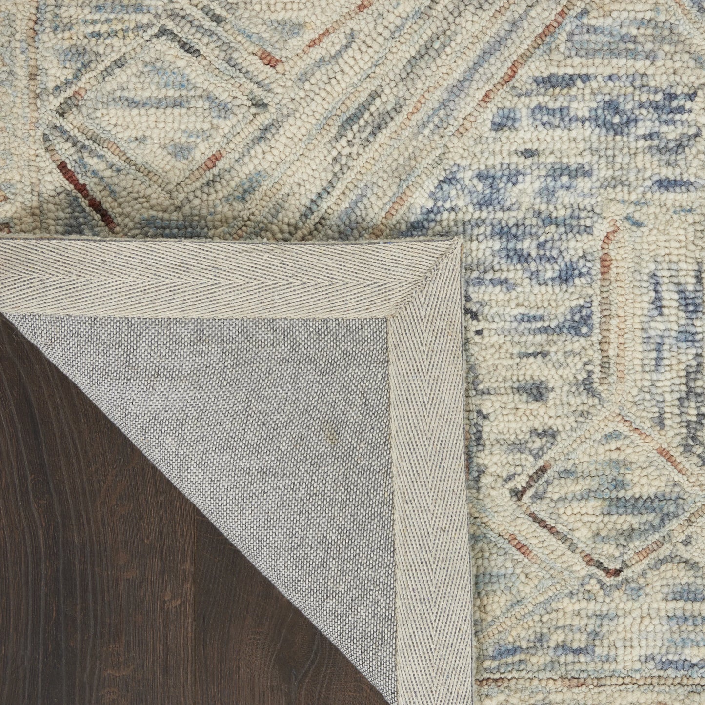 Nourison Linked Rustic Bohemian Blue/Multi 8' x 10'6" Area Rug, (8' x 11')