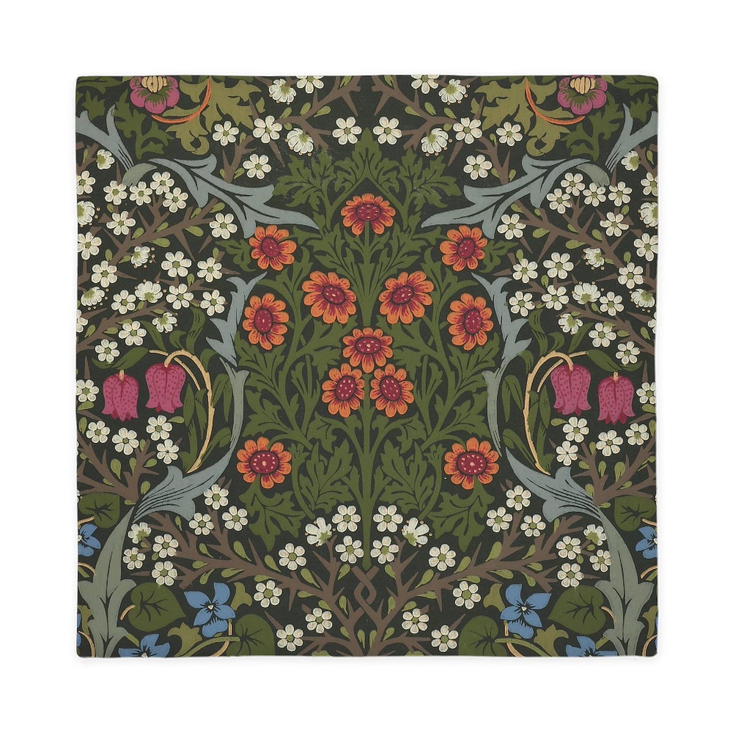 CafePress - William Morris Blackthorn Garden Flower Classic - Queen Duvet
