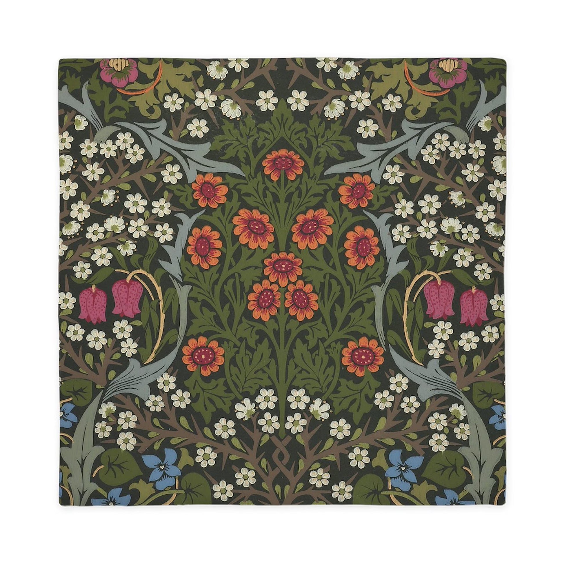 CafePress - William Morris Blackthorn Garden Flower Classic - Queen Duvet