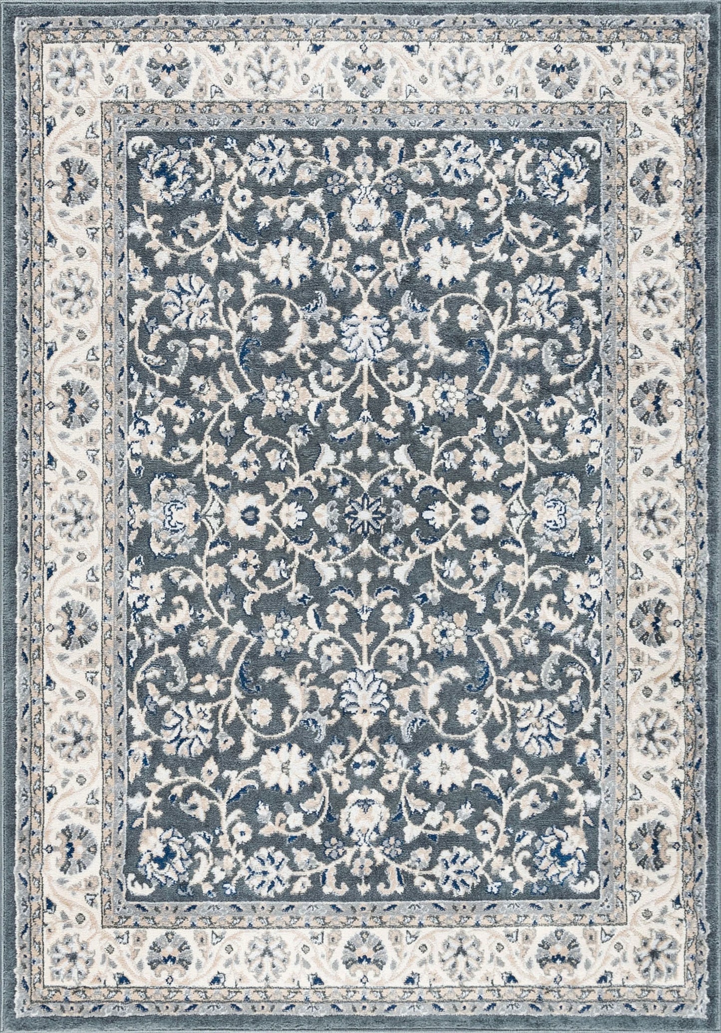 Madison Traditional 8' x 10' Gray Polypropylene Indoor Area Rug