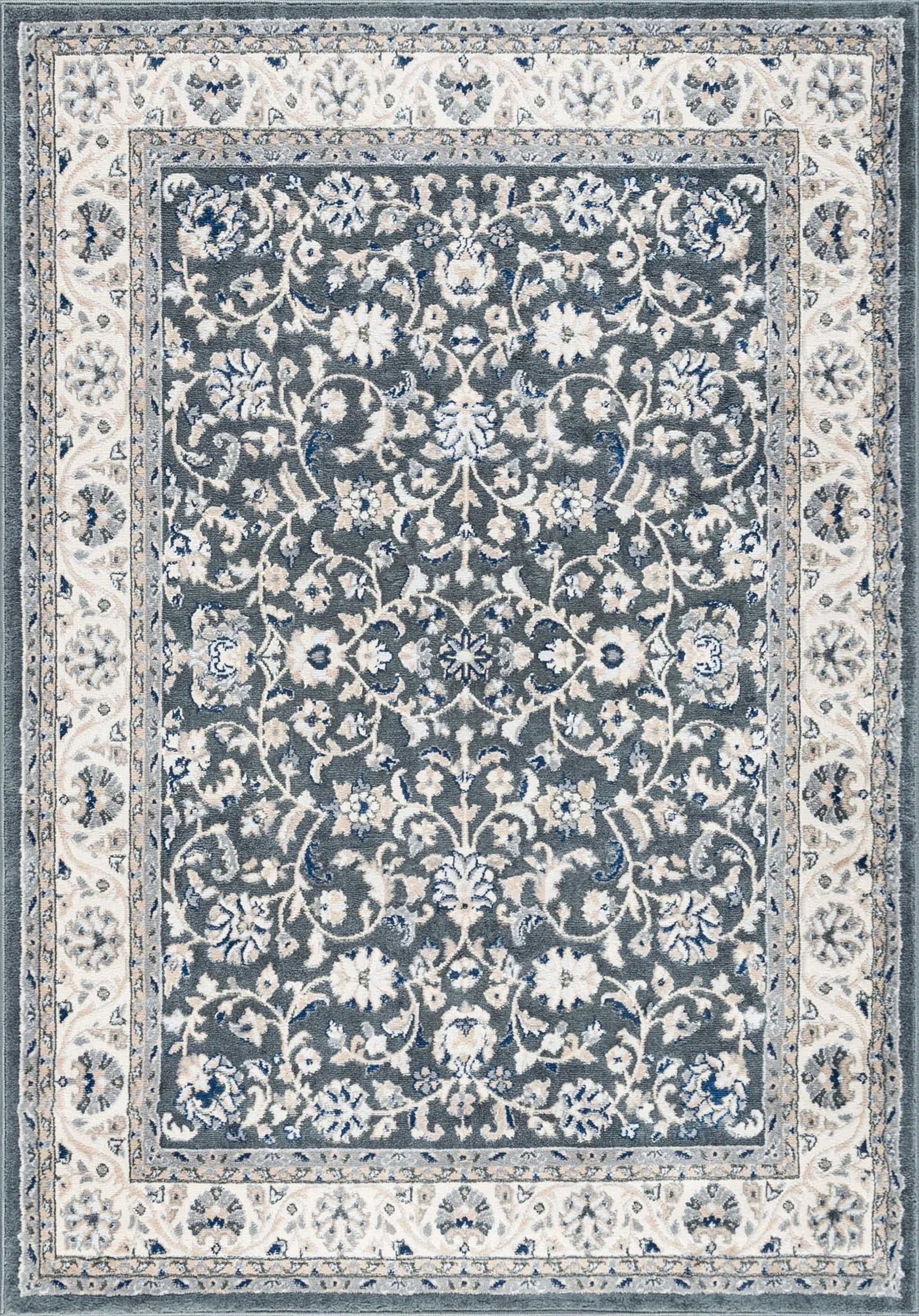 Madison Traditional 8' x 10' Gray Polypropylene Indoor Area Rug