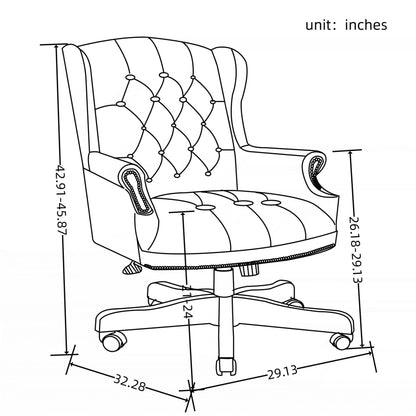 360° Rotating Office Chair,High Back Reclining Comfortable Desk Chair,Thick Padded Seat & Backrest,Ergonomic PU Leather Desk Chair with Smooth Glide Caster Wheels for Home Office,Black