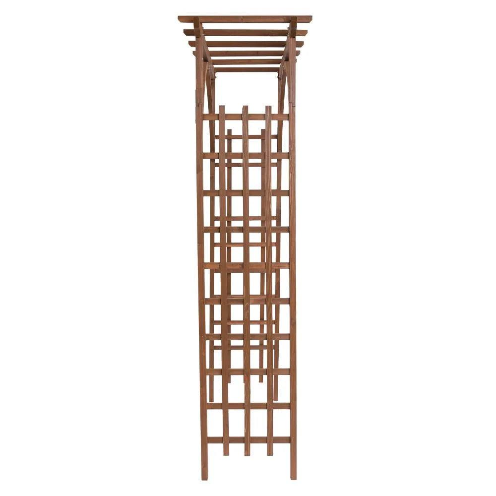 EasingRoom Outdoor Wooden Garden Arbor for Climbing Plants - Dark Brown