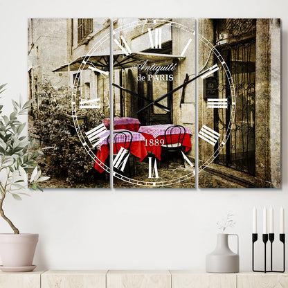 Designart 'Restaurant Terrace on the street' Industrial Wall Clock
