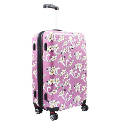 ecWorld Enterprises, Inc. Sky Blue Tropical Flower 3-piece Lightweight Expandable Hardside Spinner Luggage Set
