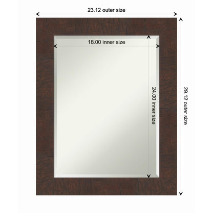 Amanti Art Wildwood Brown Framed Wall Mirror - 21.12 x 25.12 in