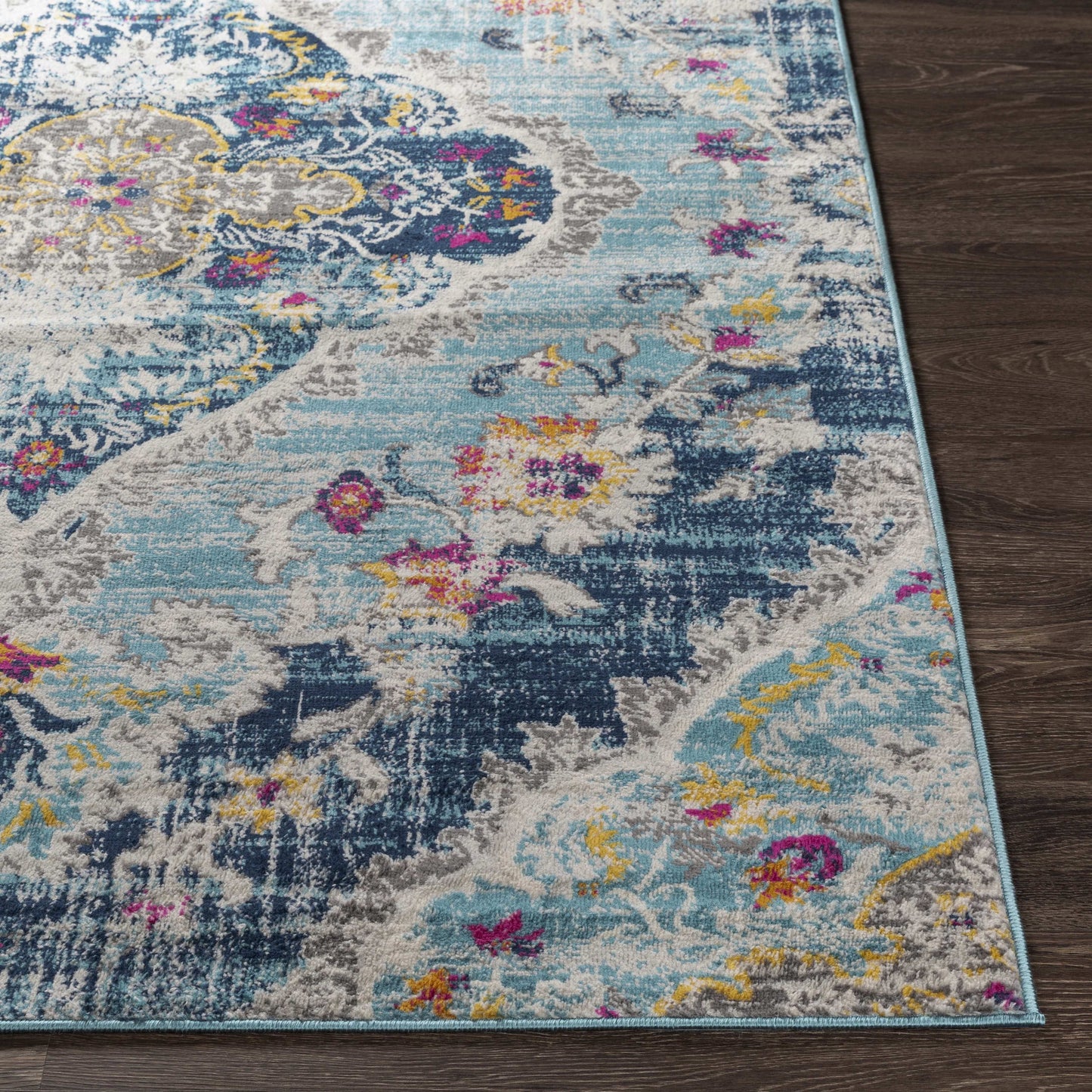 Mark& Day Area Rugs, 5ft Round Brongerga Traditional Blue Area Rug (5'3" Round)