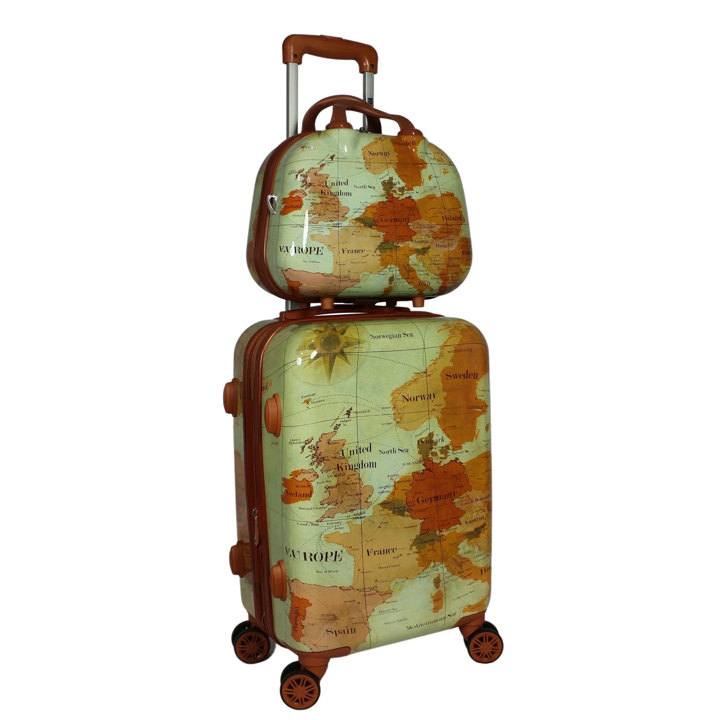 World Traveler Europe Hardside 2-Piece Carry-On Spinner Luggage Set with TSA Lock