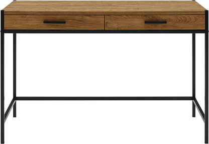 Caffoz Home Office 2-drawer Writing Desk Oak Brown