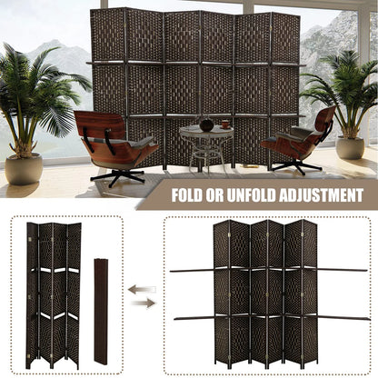 YRLLENSDAN 6 Panel Folding Room Divider with Storage Shelves, Tall Wall Partition, Freestanding Indoor Privacy Screen, Black