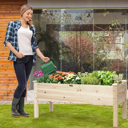 Costway Raised Garden Bed Elevated Planter Box Wood for Vegetable Flower Herb