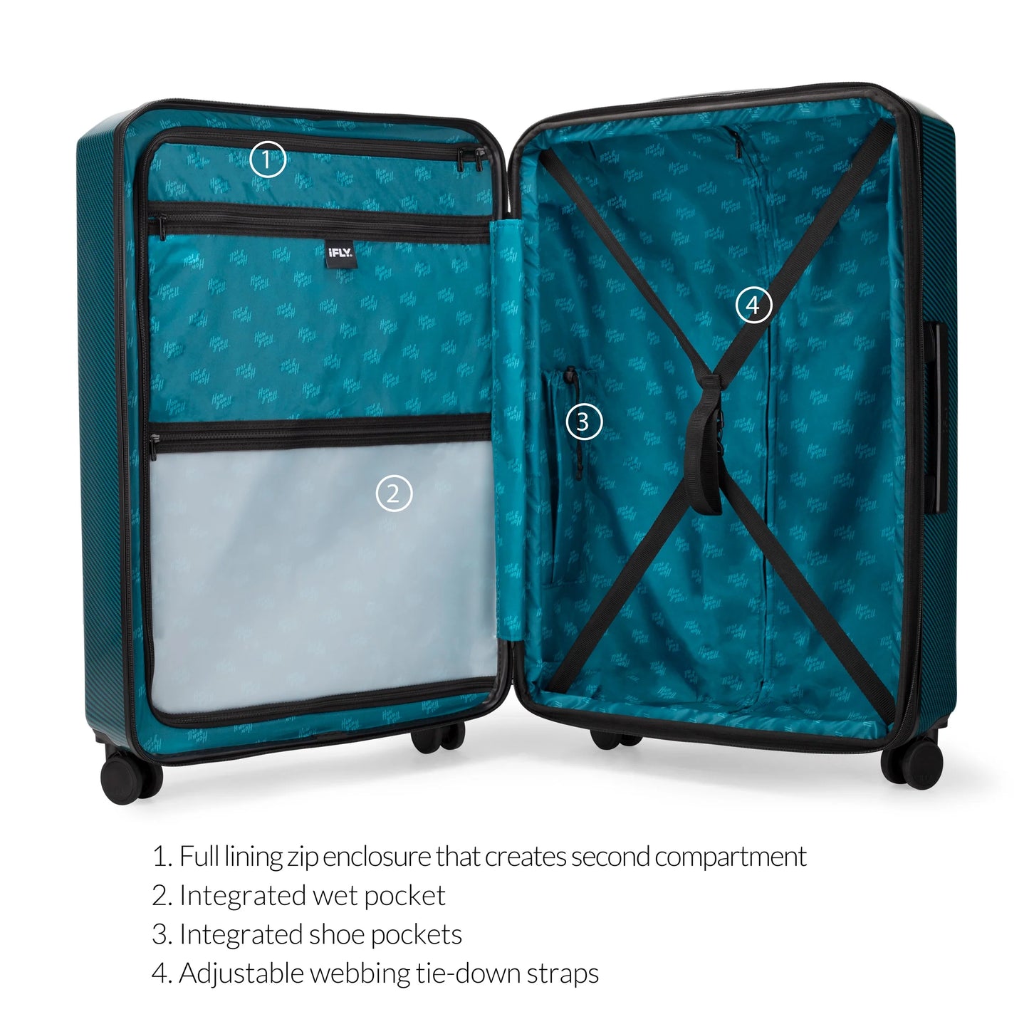 iFLY Carbon Elite 28" Hardside Checked Luggage, Teal