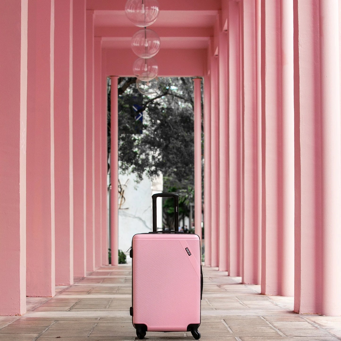 DUKAP Discovery 28" Hardside Lightweight Luggage with Spinner Wheels, Handle and Trolley, Pink