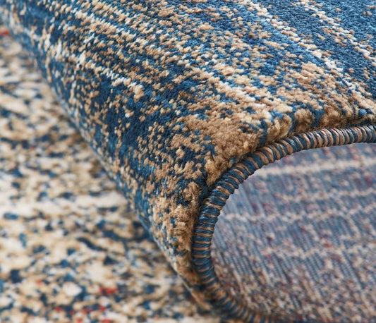 Kalaty Theory Area Rug TY-674 Blues/Multi Vintage Stained 5' 5" x 7' 7" Rectangle