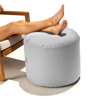 Jaxx Spring Indoor/Outdoor Bean Bag Pouf Ottoman, Sunbrella Granite