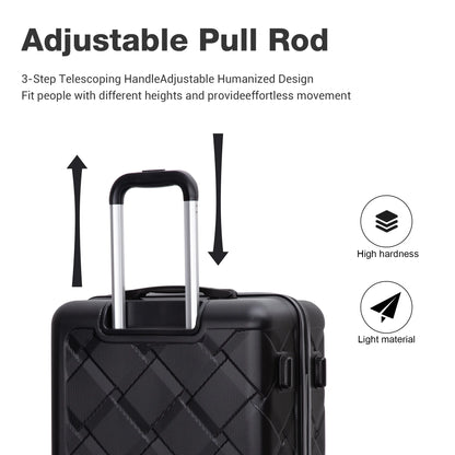 Luggage Sets Hardside 3 Piece, Hardshell Suitcase with Lightweight Durable Spinner Wheels,Black