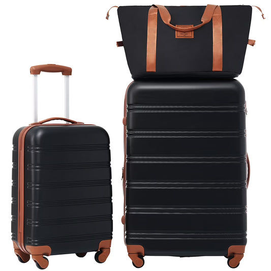 Spaco Hardshell Luggage Sets 2Pcs + Bag Spinner Suitcase with TSA Lock Lightweight 20" + 28"