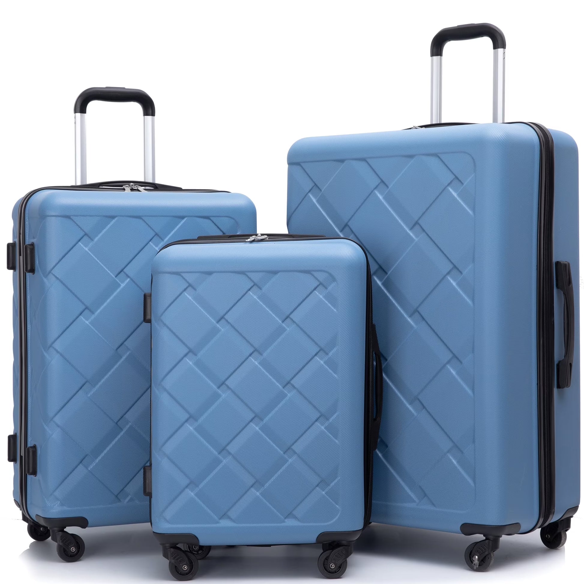 Luggage Sets Hardside 3 Piece, Hardshell Suitcase with Lightweight Durable Spinner Wheels,Black