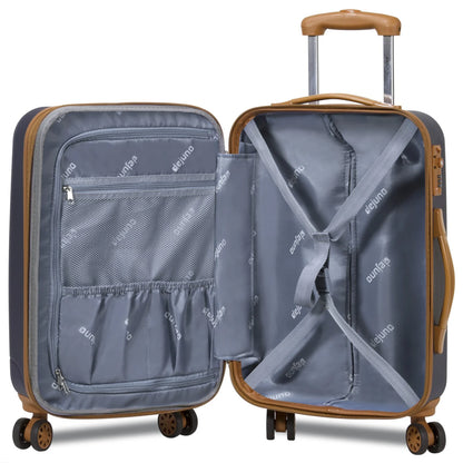 Dejuno Legion New Generation 3-pc Hardside Spinner TSA Combination Lock Luggage Set - Navy