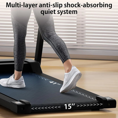 300 lbs Portable Folding Treadmill, 3.0 HP Foldable Compact Treadmill for Home Office, Walking Running Treadmill with LED Display for Exercise