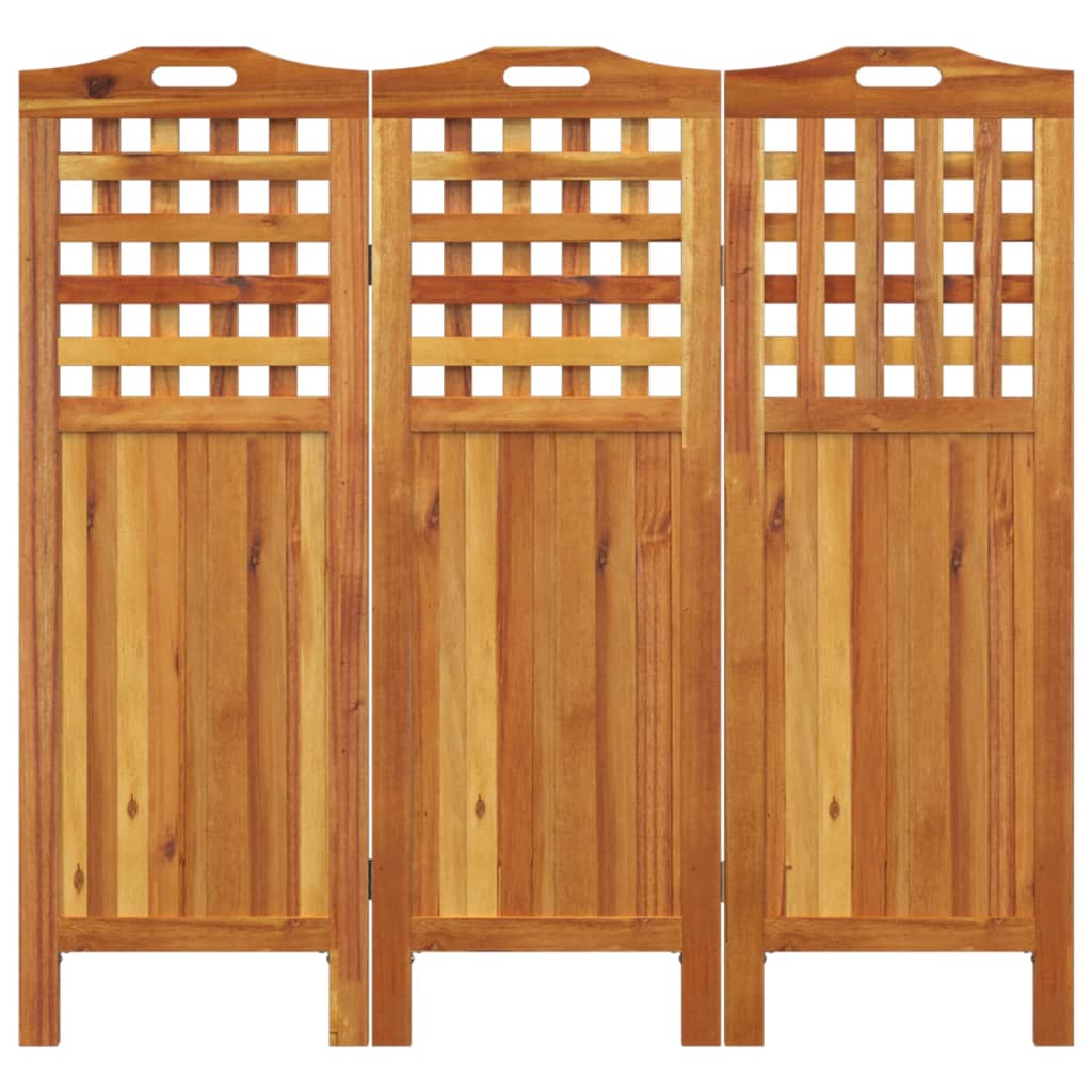 vidaXL 3 Panel Room Divider Privacy Room Divider Screen Solid Wood Acacia