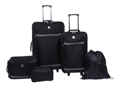 Protege 5-Piece Softside Luggage Set, Black