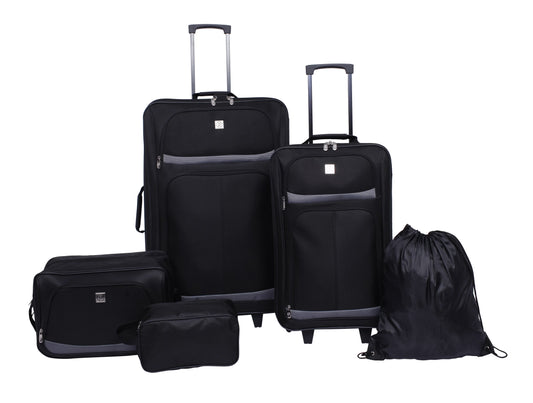 Protege 5-Piece Softside Luggage Set, Black