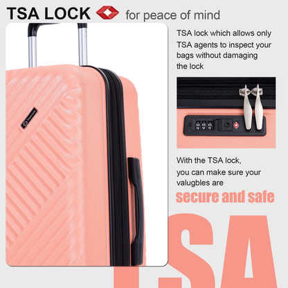 Travelhouse Carry On Luggage Set Hardshell Expandable Lightweight Suitcase with TSA Lock Spinner Wheels.(Blue)