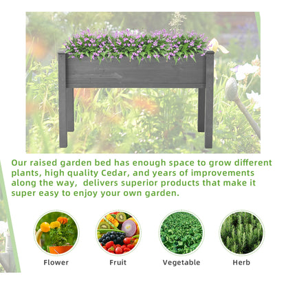 Segmart Planter Box with Legs, Outdoor Wood Elevated Garden Bed, Elevated Garden Bed for Vegetables Flower Herb Patio, SS2243