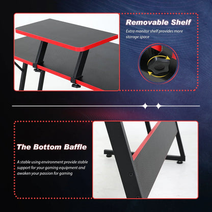 YRLLENSDAN L Shaped Computer Desk, Corner Desk Gaming Table Computer Desk L Shaped Desks Gaming Desks with Large Desktop for Home Office, Black