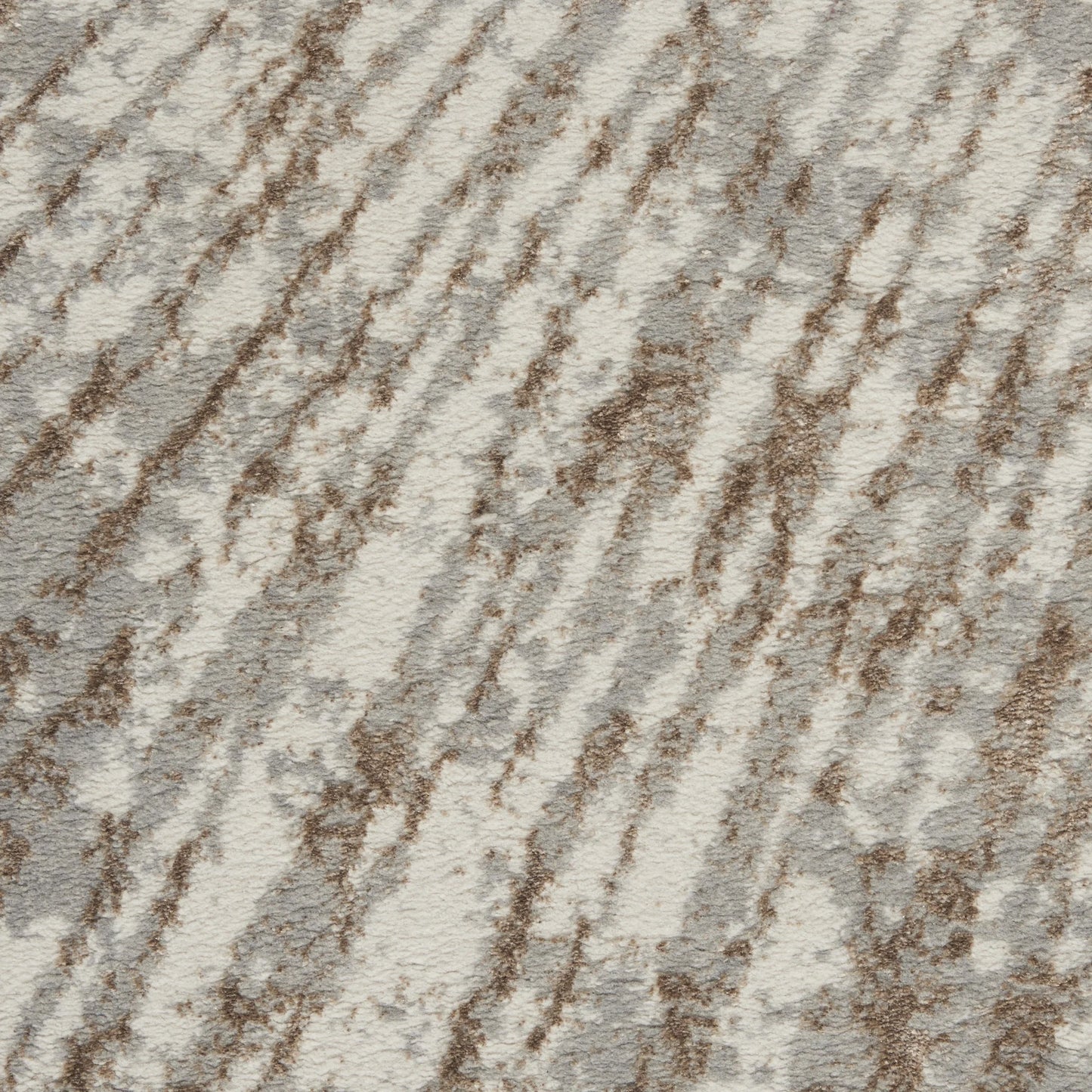 Inspire Me! Home Décor Metallic Abstract Grey Mocha 5'3" x 7'3" Area Rug, (5x7)