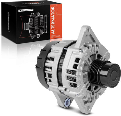 A-Premium Alternator Compatible with Kia Soul 2017-2019, Rio 2018-2019, Seltos 2021 & Hyundai Accent 2018-2019, 1.6L, 12V 130A 6-Groove Clutch Pulley Clockwise, Replace# 2626125, 373002B970