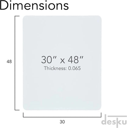 DESKU Office Desk Chair Mat – PVC Mat for Hard Floor Protection, Clear, 30 Inches x 48 Inches, Made in The USA, Home Office Supplies