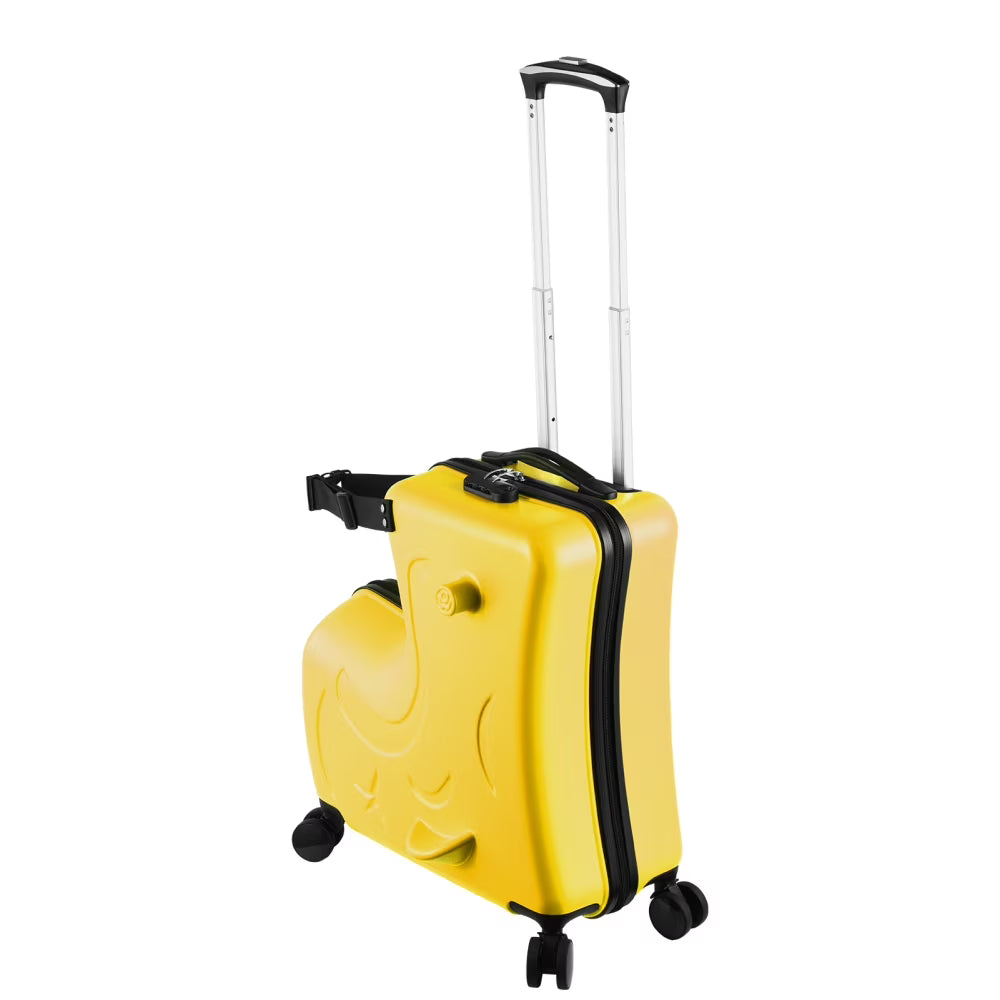 24 Inch Toddler Ride-On Luggage, Kids Travel Luggage with Wheels and Ergonomic Handle for Theme Parks and Daily Commutes (Blue)