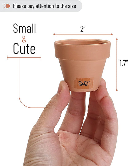 Mr. Pen- Mini Terracotta Clay Pots, 1.7", 8 pcs, Clay Pots for Plants